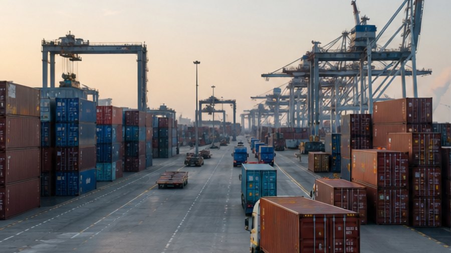 Container yard sea freight operations from China